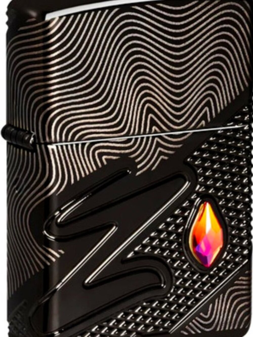 Limited Edition Stylized Z Deep Carved Jeweled Armor Zippo Lighter